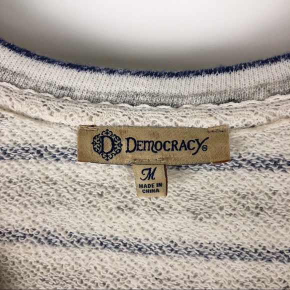 Democracy Oversized Lace Up Detail Striped Shirt - Picture 10 of 11